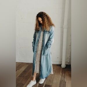 CJLA Carly Jean Los Angeles Drew Denim Duster Jacket S oversized fit